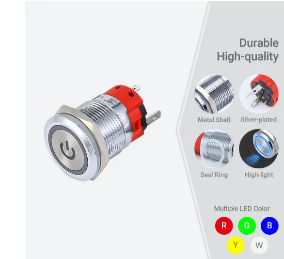 Кнопочный переключатель 19 мм 3a